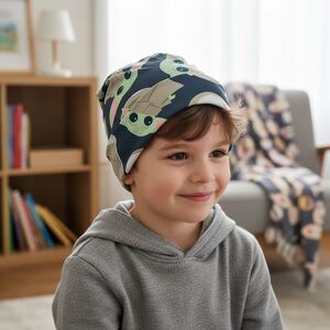 2 Pack Jersey Beanie  Unisex Breathable Sleep Cap & Everyday Cartoon Fashion Hat
